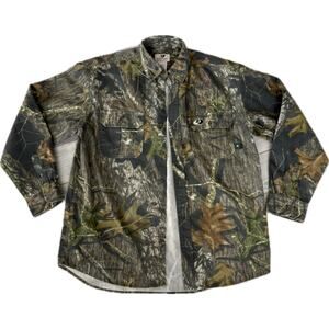 Mossy Oak Explorer Camo Long Sleeve Button Shirt Men L Hunting Outdoor Woods